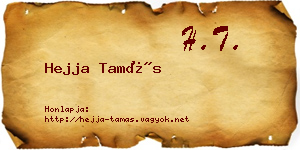 Hejja Tamás névjegykártya