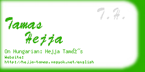 tamas hejja business card